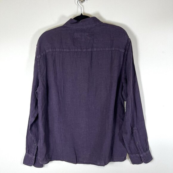 NEW Abercrombie Fitch Button Down Shirt Mens Medium Adult Purple The A&F Linen - Picture 9 of 11